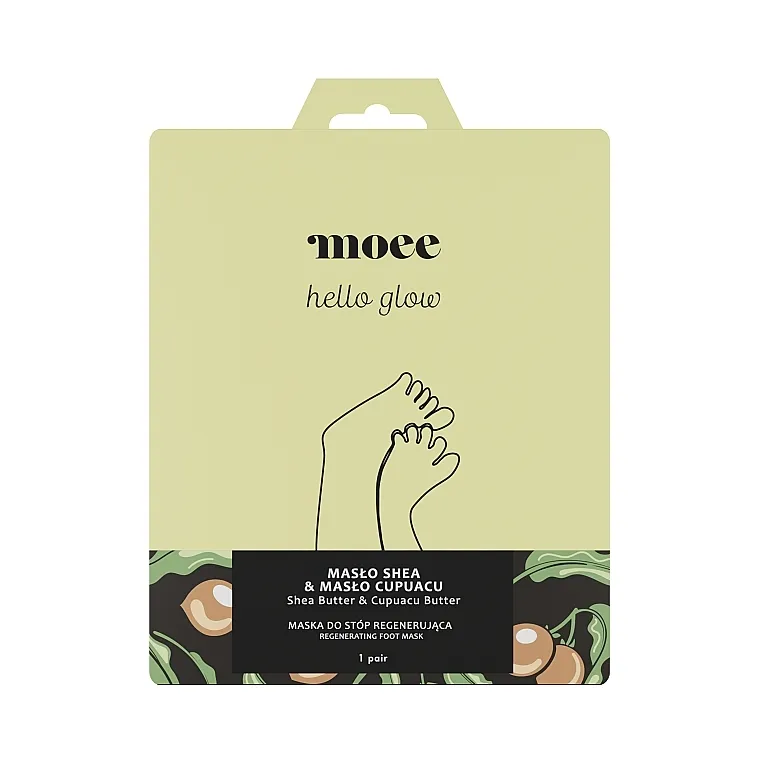 Moee Hello Glow Regenerating Foot Mask Shea Butter &amp; Cupuacu Butter Regenerativna maska za stopala sa shea puterom i cupuaçu uljem