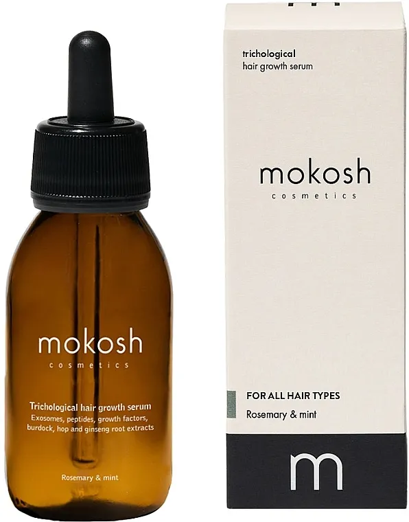 Mokosh Cosmetics Trichological Hair Growth Serum Trichološki serum za stimulaciju rasta kose 'Ružmarin i nana'