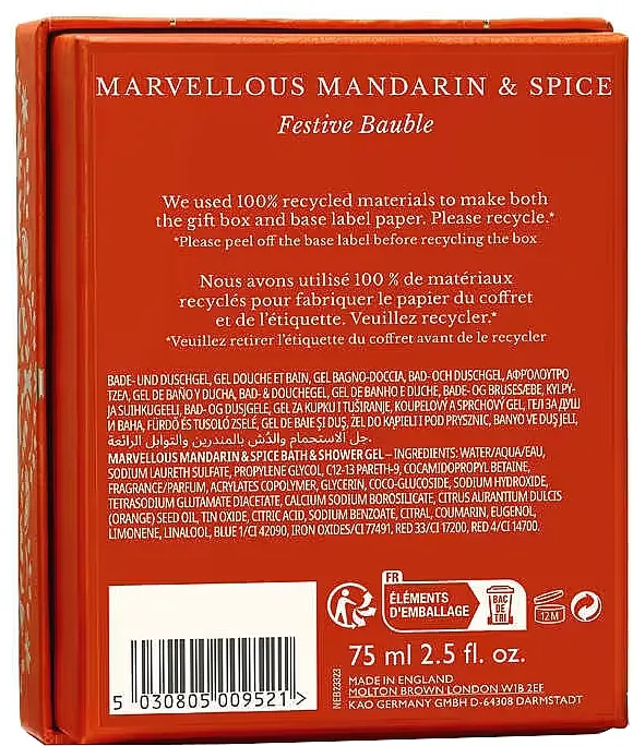 Molton Brown Marvellous Mandarin &amp; Spice Festive Bauble Gel za telo