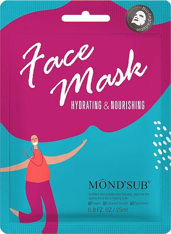 Mond'Sub Hydrating &amp; Nourishing Face Mask Hidratantna hranljiva maska ​​za lice sa kokosovom vodom i probioticima