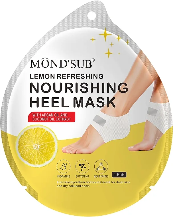 Mond'Sub Lemon Refreshing Nourishing Heel Mask Hranljiva maska ​​za stopala