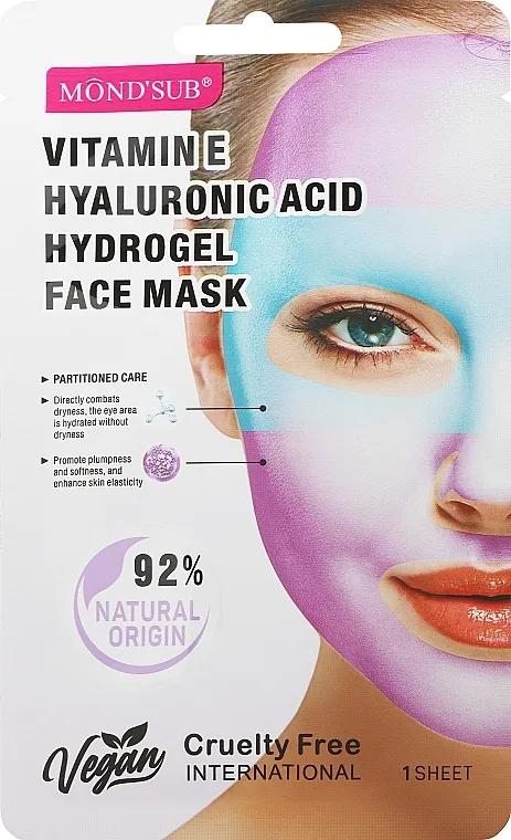 Mond'Sub Vitamin E Hyaluronic Acid Hydrogel Face Mask Maska za lice sa hijaluronskom kiselinom i vitaminom E
