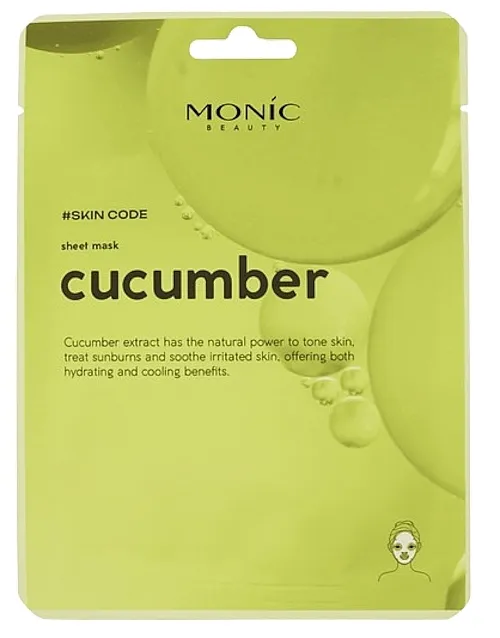 Monic Beauty #Skin Code Sheet Mask Cucumber Maska za lice u plahtu sa ekstraktom krastavca