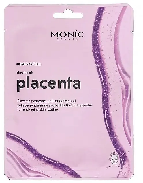 Monic Beauty #Skin Code Sheet Mask Placenta Maska za lice od platna sa ekstraktom posteljice