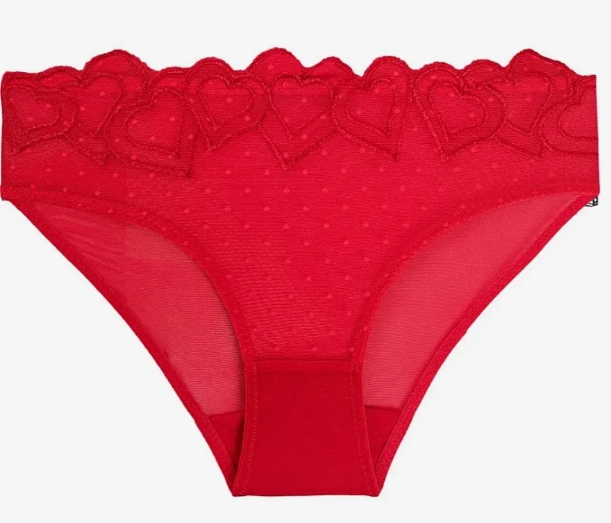 Moraj Dame bikini mrežaste gaćice sa čipkom, crvene