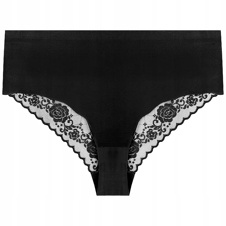Moraj Ženske bikini gaćice maxi sa ukrasnom čipkom BCL600-018, crne