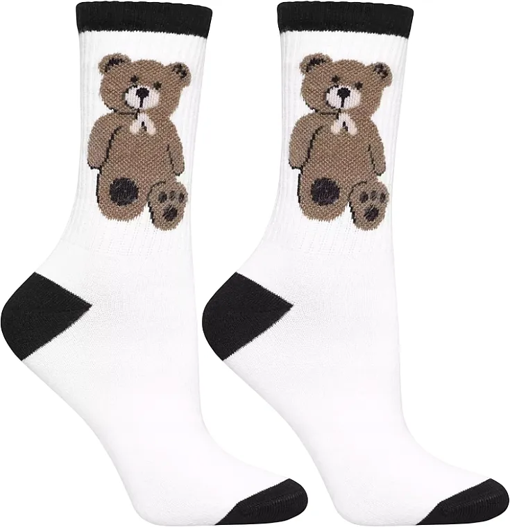 Moraj Ženske duge čarape Meda Teddy, CSL250-938, bele