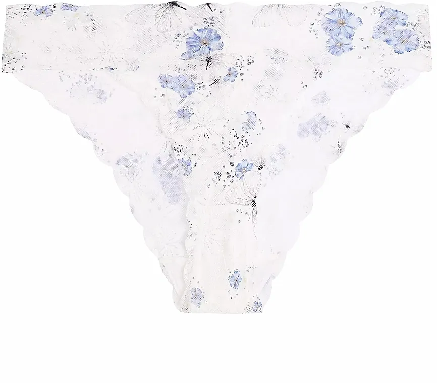 Moraj Ženske gaćice bikini bcl550-009, bele sa plavim cvetovima