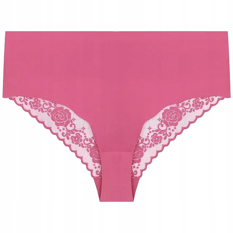 Moraj Ženske maksi bikini gaćice sa ukrasnom čipkom, roze