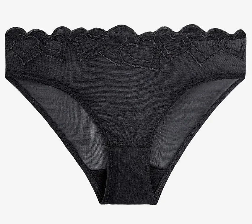 Moraj Ženske mrežaste bikini gaćice s čipkom, crne