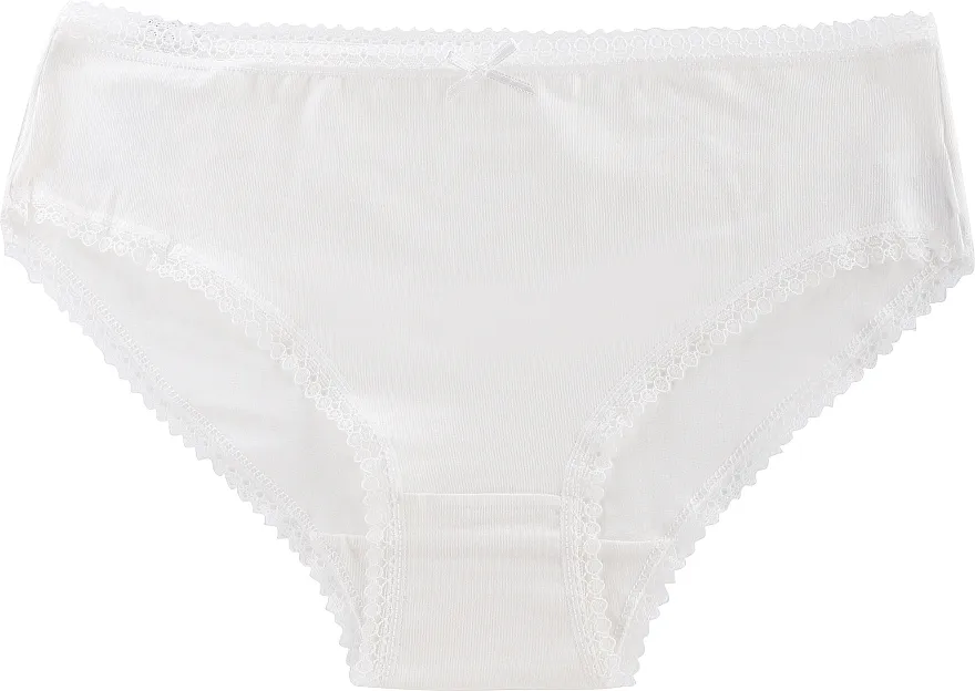 Moraj Pamučne bikini gaćice sa čipkom, bele