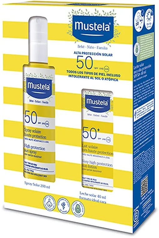 Mustela Bebe Sun Protection SPF50 (b/spray/200ml + b/milk/40ml) Set