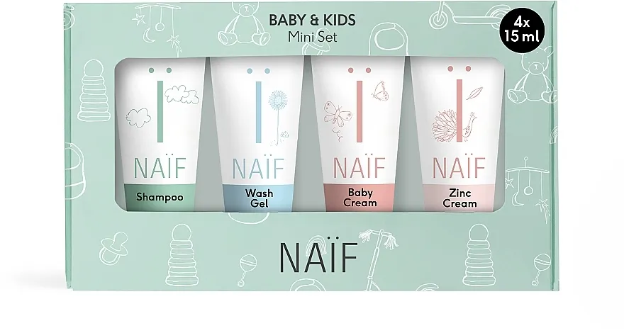 Naif Baby (sh/15ml + cr/15ml + cr/15ml + sh/gel/15ml) Set