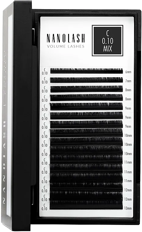 Nanolash Volume Lashes Lažne trepavice C, 0,10 (6-13 mm), mešavina