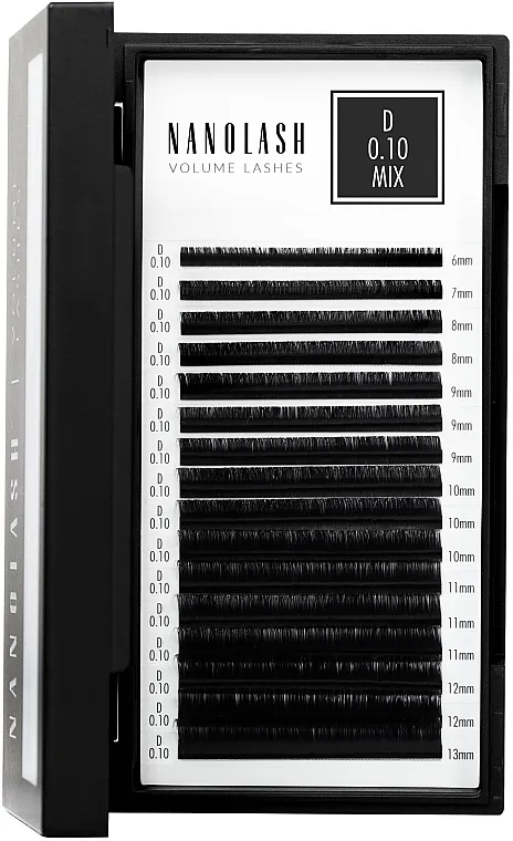 Nanolash Volume Lashes Lažne trepavice D, 0,10 (6-13 mm), mešavina