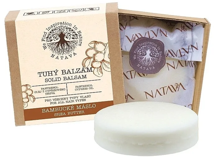 Natava Solid Balm Balzam za kosu u bloku „Nerafinisani ši puter”