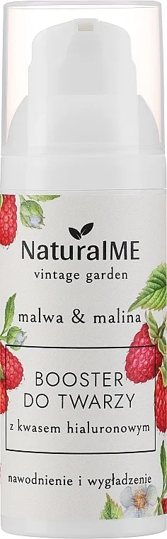 NaturalME Vintage Garden Malwa &amp; Raspberry Hydration &amp; Smoothing Booster Booster za lice hidratacija i zaglađivanje tokom noći sa hijaluronskom kiselinom