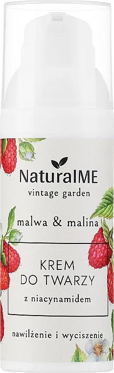 NaturalME Vintage Garden Malwa &amp; Raspberry Moisturizing &amp; Calming Cream With Niacinamide Krema za lice hidratacija i smirenje za dan sa niacinamidom