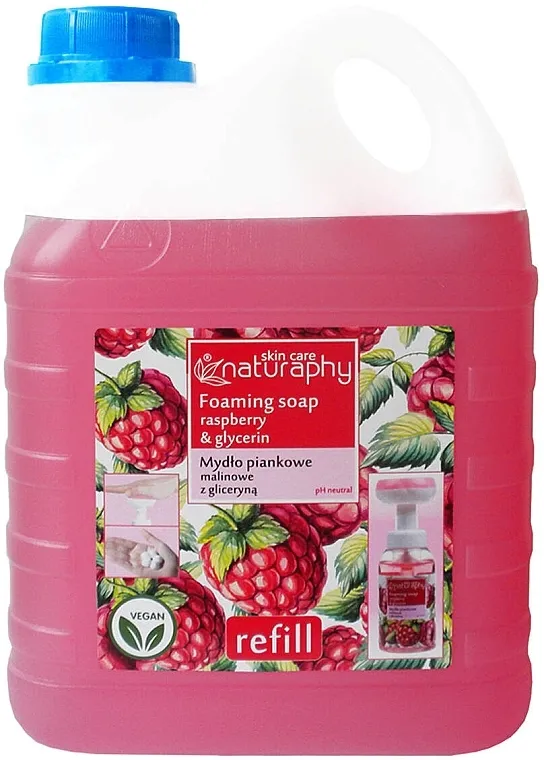 Naturaphy Foaming Soap Raspberry &amp; Glycerin Refill Penušavi sapun za ruke sa mirisom maline, kanister
