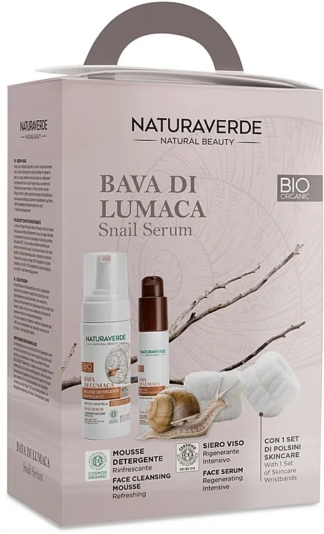 Naturaverde Snail Serum (f/mousse/150ml + f/ser/50ml + acc/2pc) Set