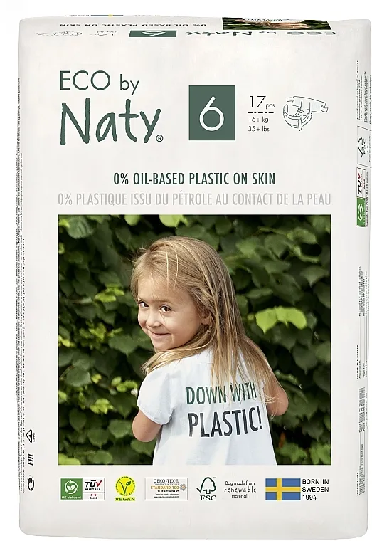 Naty Eko pelene za decu 6, 16+ kg, 17 kom.