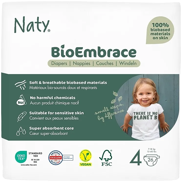 Naty Ekološke pelene za decu 4, 7-18 kg, 26 kom.