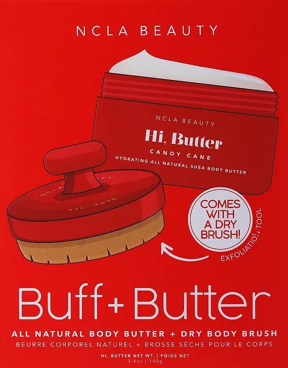 NCLA Beauty Candy Cane (b/butter/100g + brush/1pc) Set