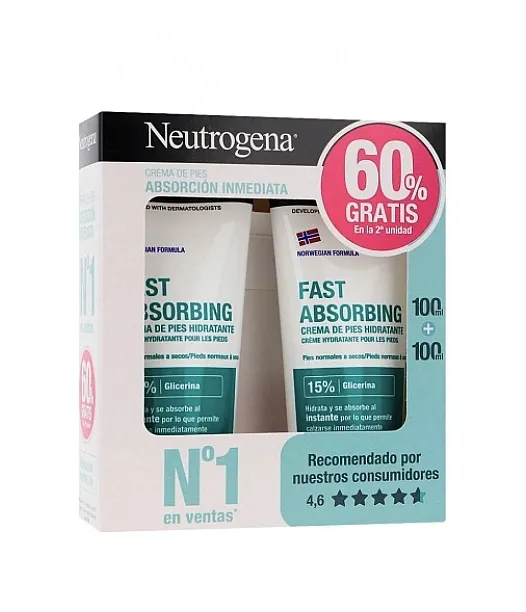 Neutrogena Immediate Absorption Foot Cream (cr/100ml + cr/100ml) Set krema za stopala