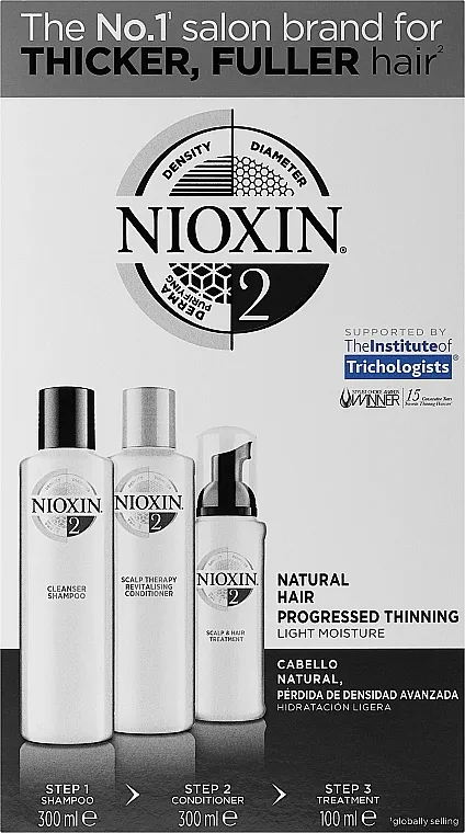 Nioxin Hair System 2 Kit (shmp/300ml + cond/300ml + mask/100ml) Set
