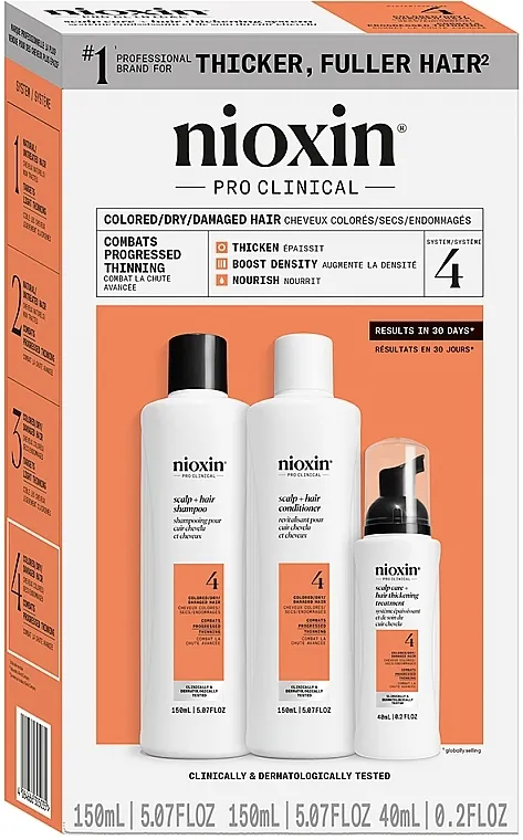 Nioxin Pro Clinical System 4 Set (sh/150ml + cond/150ml + ser/40ml)