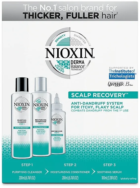 Nioxin Scalp Recovery 3-Step System Kit (shm/200ml + cond/200ml + ser/100ml) Set
