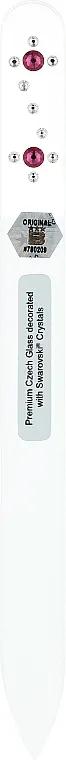 Nippes Solingen Nail File Desing 1 755 E Turpija za nokte, 9 cm, providna sa crvenim i belim kristalima, talasasti uzorak