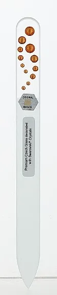 Nippes Solingen Nail File Desing 1 755 E Turpija za nokte, 9 cm, providna sa narandžastim kristalima