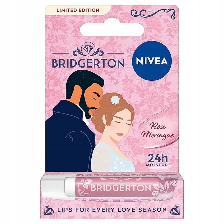 NIVEA 24H Moisture Bridgerton Limited Edition Rose Meringue Balzam za usne sa mirisom ruže
