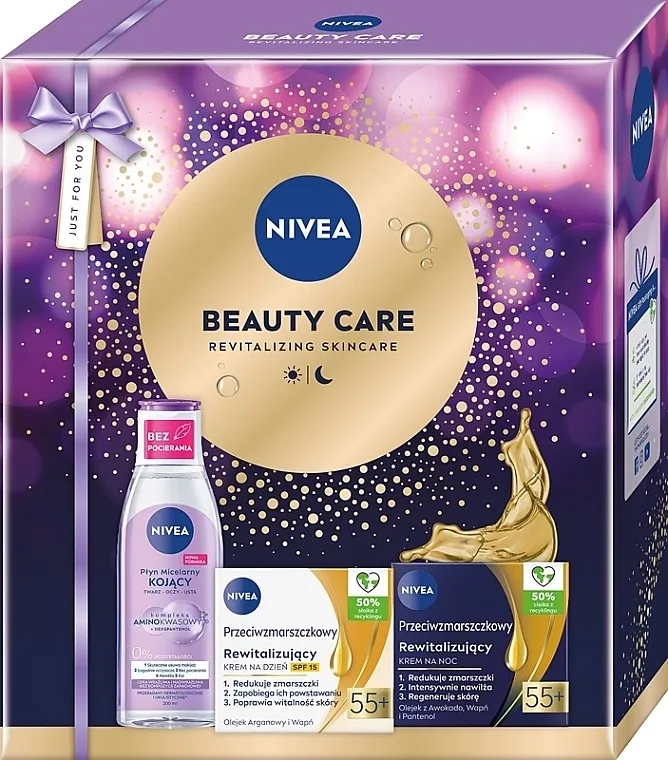 NIVEA Beauty Care 2025 (d/cr/50ml + n/cr/50ml + micellar/water/200ml) Set