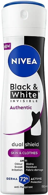 NIVEA Black &amp; White Invisible Authentic Antiperspirant "Crno i Belo nevidljivo: autentično", sprej