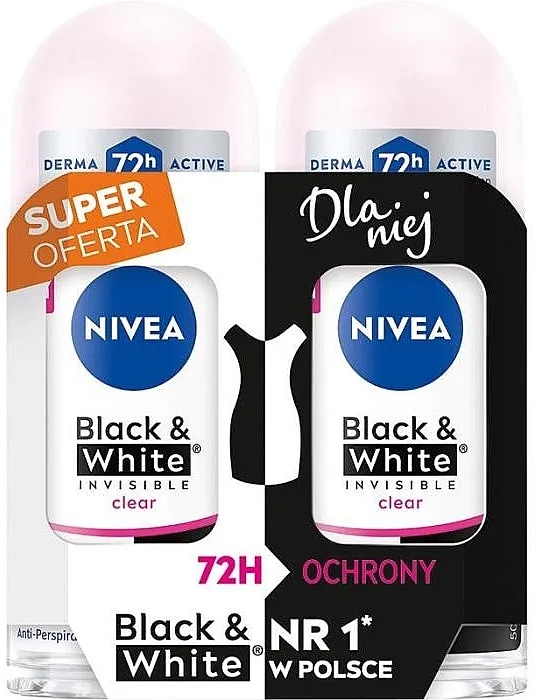 NIVEA Black &amp; White Invisible Clear (deo/2x50ml) Set