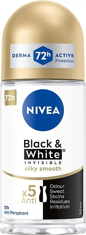 NIVEA Black &amp; White Invisible Silky Smooth Deodorant Roll-on Dezodorans roll-on antiperspirant "Nježnost svile"