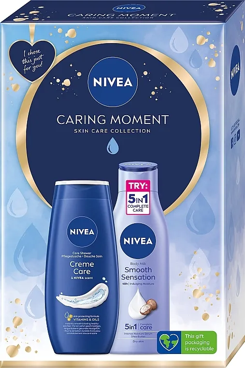 NIVEA Caring Moment (sh/gel/250ml + b/milk/250ml) Set