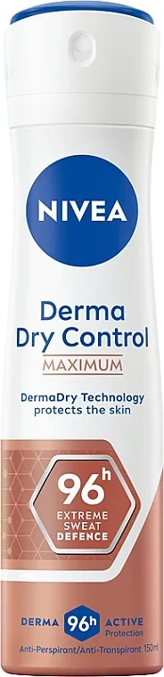 Nivea Derma Dry Control Maximum Antiperspirant Deodorant Spray Dezodorans-antiperspirant u spreju