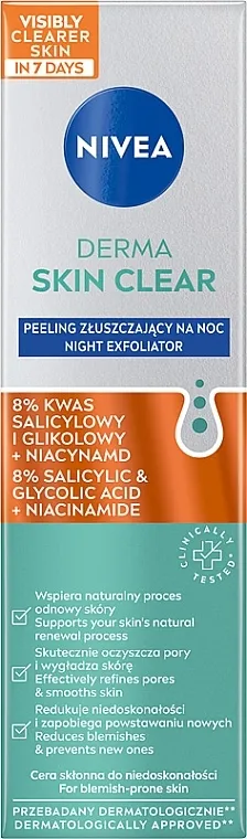 Nivea Derma Skin Clear Night Exfoliator Noćni piling