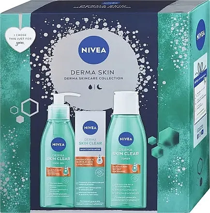 Nivea Derma Skin (exf/40ml + wash/gel/150ml + toner/200ml) Set