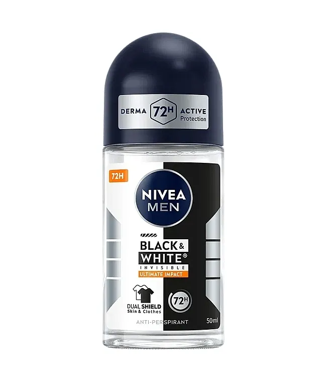 Nivea Extra Antyperspirant Roll-On Dezodorans u kuglici za muškarce 'Crno i belo. Nevidljivi'
