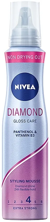 NIVEA Hair Care Diamond Gloss Styling Mousse Mousse za kosu "Dazzling Diamond" sa keratinskom zaštitom