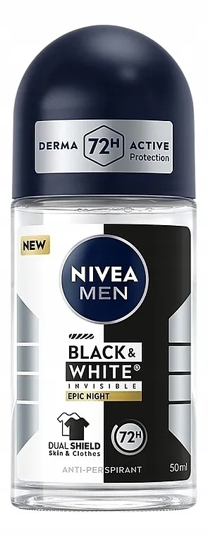 Nivea Men Black &amp; White Invisible Epic Night 72h Active Protection Anti-Perspirant Rolon dezodorans za muškarce