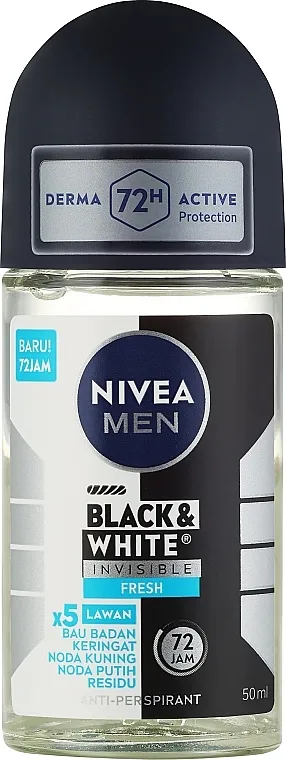 NIVEA MEN Black &amp; White Invisible Fresh Roll-On Antiperspirant u kuglici za muškarce