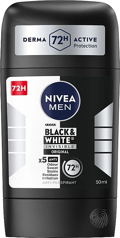 Nivea Men Black &amp; White Invisible Original 48h Power Deodorant Stick Dezodorans u stiku antiperspirant "Invisible for black and white" za muškarce