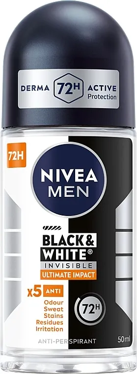 Nivea Men Black &amp; White Invisible Ultimate Impact 5in1 Roll-On Roll-on dezodorans 5 u 1 za muškarce
