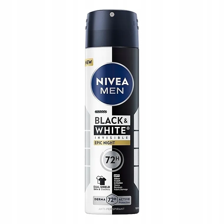 NIVEA Men Black&amp;White Invisible Epic Night Antiperspirant sprej za muškarce