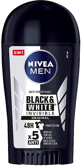 NIVEA MEN Invisible for Black &amp; White 48h Power Deodorant Stick Dezodorans u stiku antiperspirant "Invisible for black and white" za muškarce